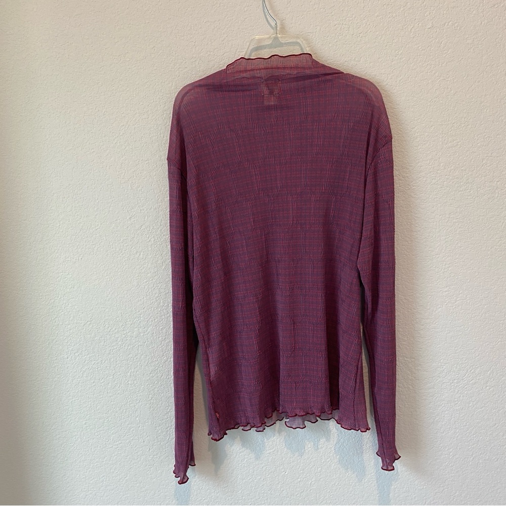 Levi’s Second Skin Mockneck Festival Blouse With Lettuce Edge Trim Size XL - Picture 8 of 8